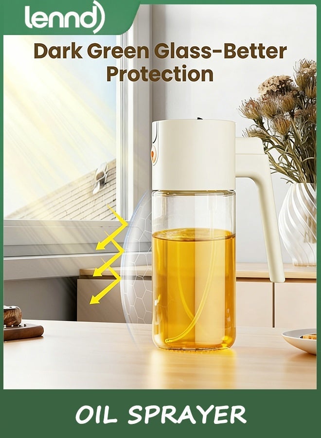 LENND Oil Sprayer for Cooking, Olive Oil Dispenser Bottle for Kitchen Gadgets with Stickers, 17oz/500ml 2 in 1 Food Grade Light-Blocking Glass Spray Bottle for Salad, Air Fryer, BBQ - Image 5