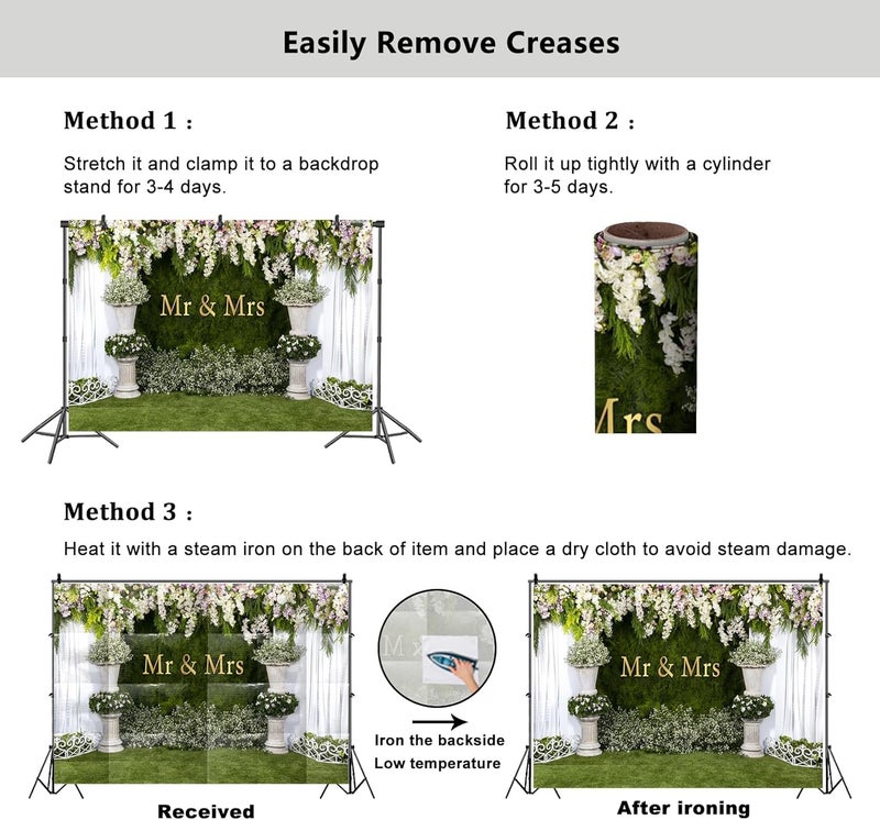 YongFoto خلفية حفل زفاف يونغ فوتو للسيد والسيدة 7x5 قدم جدار عشبي مزهر ستارة بيضاء شفافة قوس زهور خلفية تصوير لعشاق الزواج اقتراح الزواج حفل استحمام العروس استقبال لقطات تصوير لافتات - Image 5