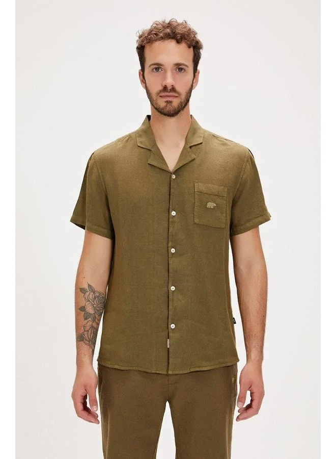 Bad Bear Lyne Khaki Short Sleeve Men's Shirt.