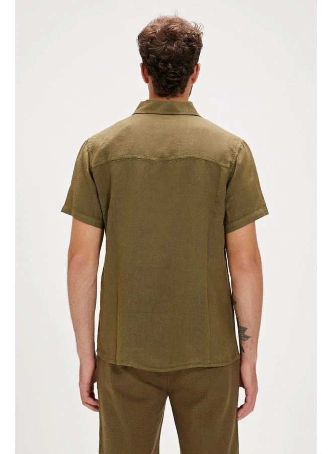 Bad Bear Lyne Khaki Short Sleeve Men's Shirt.