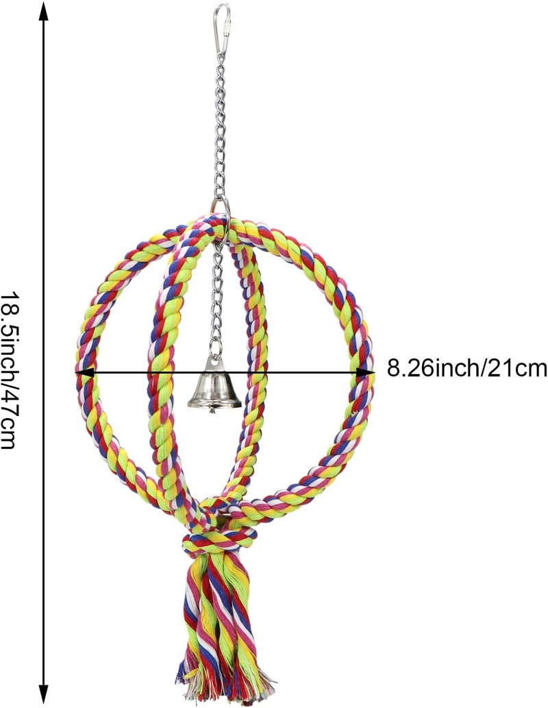 Litewoo Bird Swing Toy Colorful Cotton Rope Perches for Parrots Budgie Parakeet Cockatiel Conure Finch Lovebird - Image 2