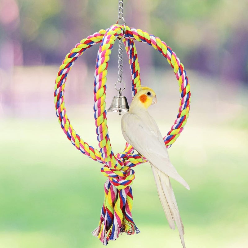 Litewoo Bird Swing Toy Colorful Cotton Rope Perches for Parrots Budgie Parakeet Cockatiel Conure Finch Lovebird - Image 5