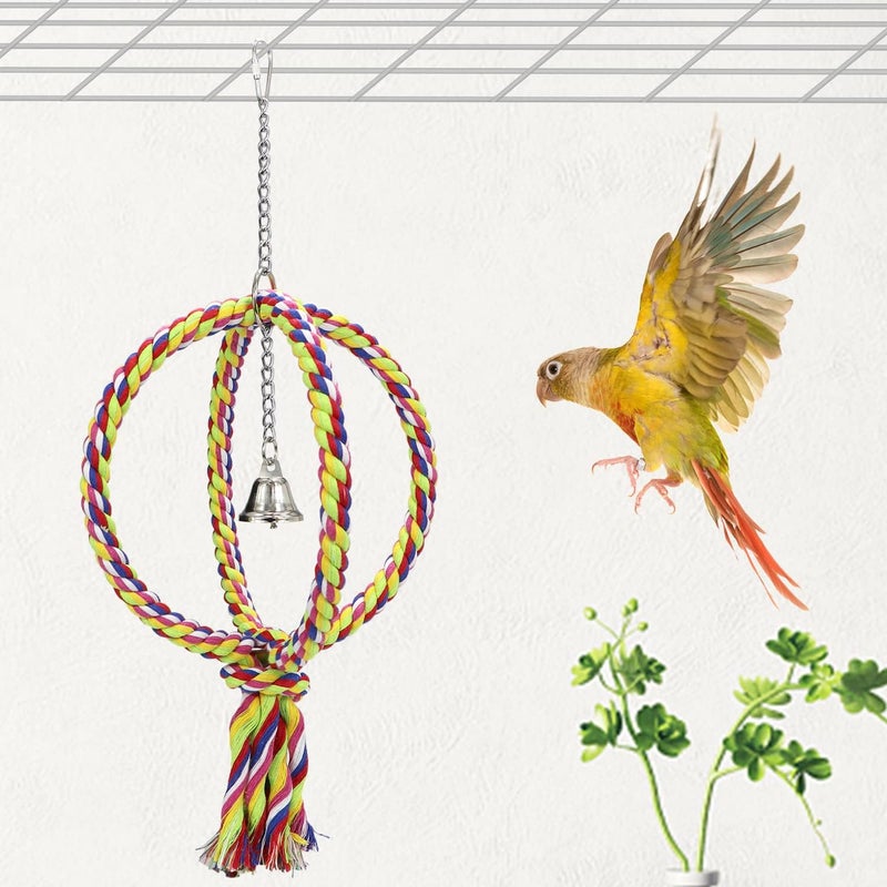 Litewoo Bird Swing Toy Colorful Cotton Rope Perches for Parrots Budgie Parakeet Cockatiel Conure Finch Lovebird - Image 4