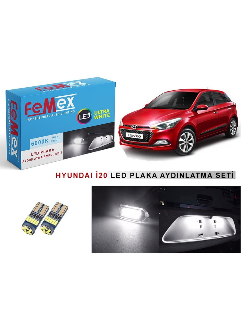 Femex Hyundai I20 LED License Plate Light Bulb Set Bright White  - Image 3