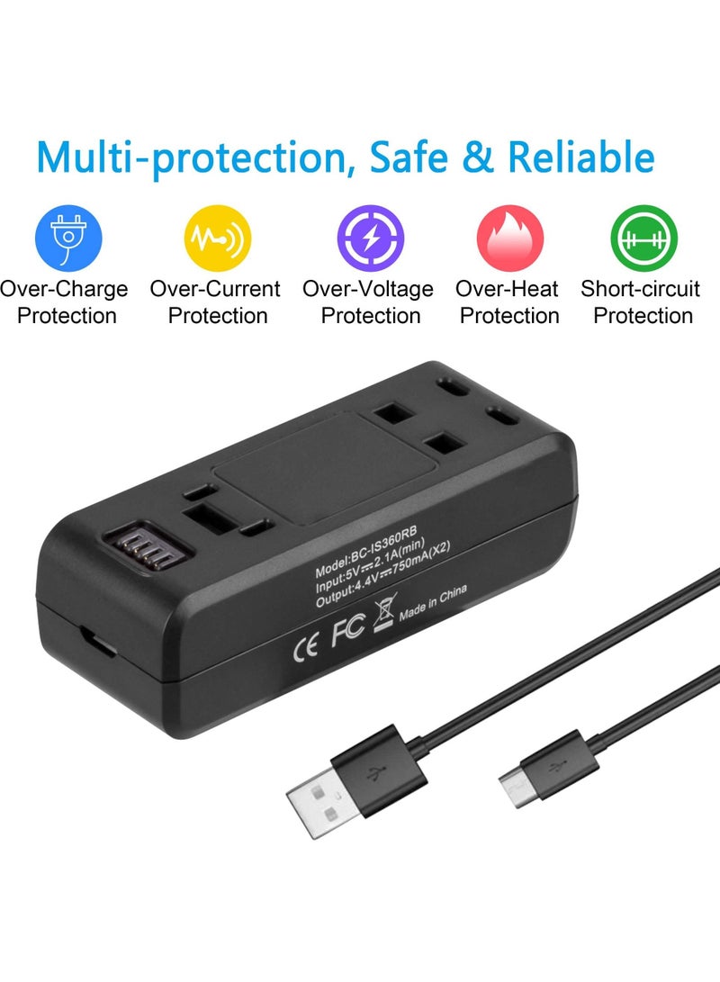 Action Camera Charger Accessories Dual-Slo USB Fast Charger Compatible with Insta 360 ONE R - Image 2