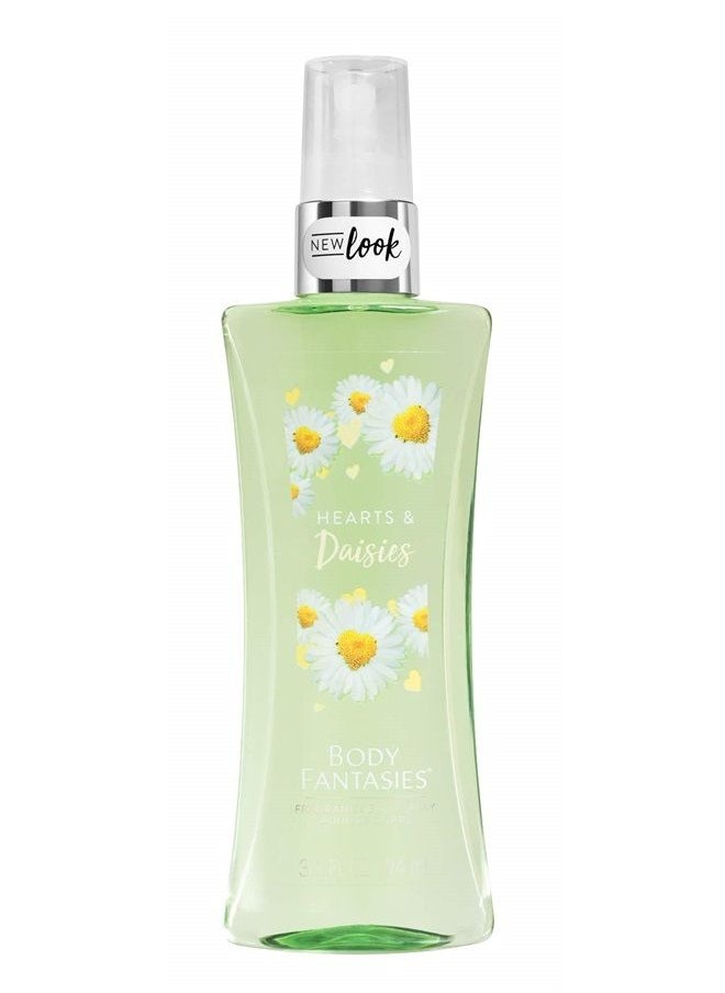 BODY FANTASIES - Hearts and Daisies Body Fantasies Body Spray Travel Size 3.2 fl oz - Image 1