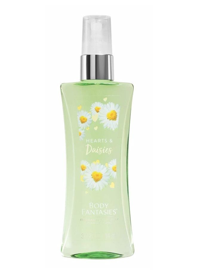 BODY FANTASIES - Hearts and Daisies Body Fantasies Body Spray Travel Size 3.2 fl oz - Image 1