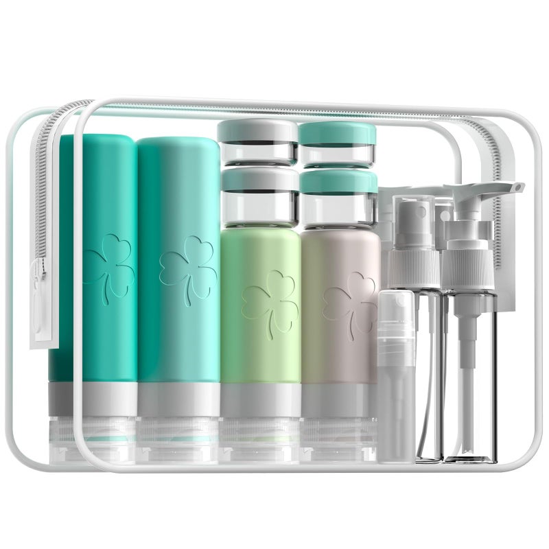 INSFIT 23 Pack Travel Bottles for Toiletries, TSA Approved Silicone Travel Size Toiletries with Toiletry Bag, BPA Free Leak Proof Refillable Travel Essentials for Liquids Shampoo Conditioner Lotion - Image 1