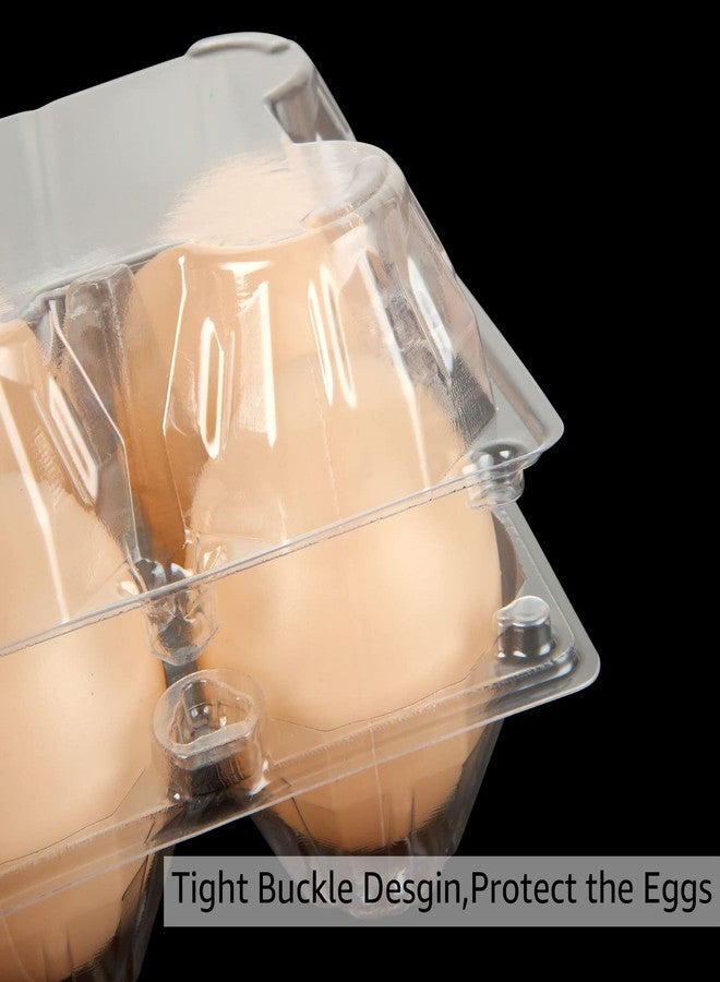 DAJAVE 100 Pack Plastic Egg Cartons, Clear Egg Cartons Bulk Holds up to 4 Eggs, Plastic Egg Holder for Family, Pasture, Farm Markets Display - Image 3