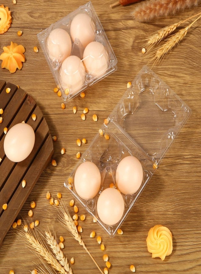 DAJAVE 100 Pack Plastic Egg Cartons, Clear Egg Cartons Bulk Holds up to 4 Eggs, Plastic Egg Holder for Family, Pasture, Farm Markets Display - Image 5