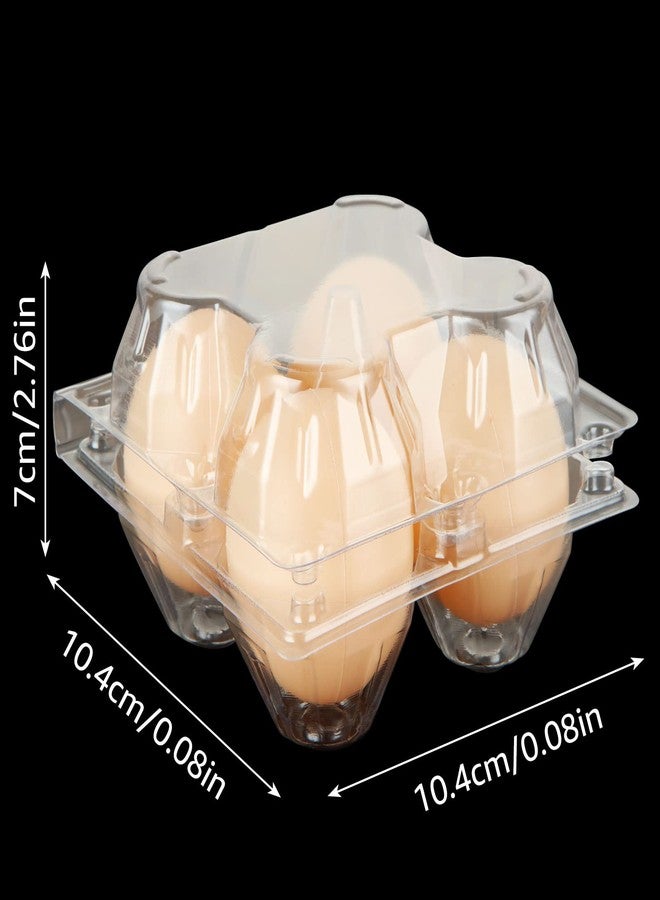DAJAVE 100 Pack Plastic Egg Cartons, Clear Egg Cartons Bulk Holds up to 4 Eggs, Plastic Egg Holder for Family, Pasture, Farm Markets Display - Image 2