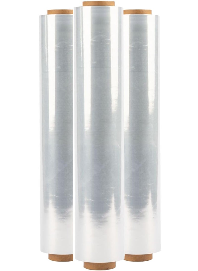 Pallet Stretch Shrink Wrap Roll - 3 Roll - Heavy Duty Industrial Stretch Wrap, Packaging Cling Film, Strong Plastic Wrap, Luggage Wrap - Image 1