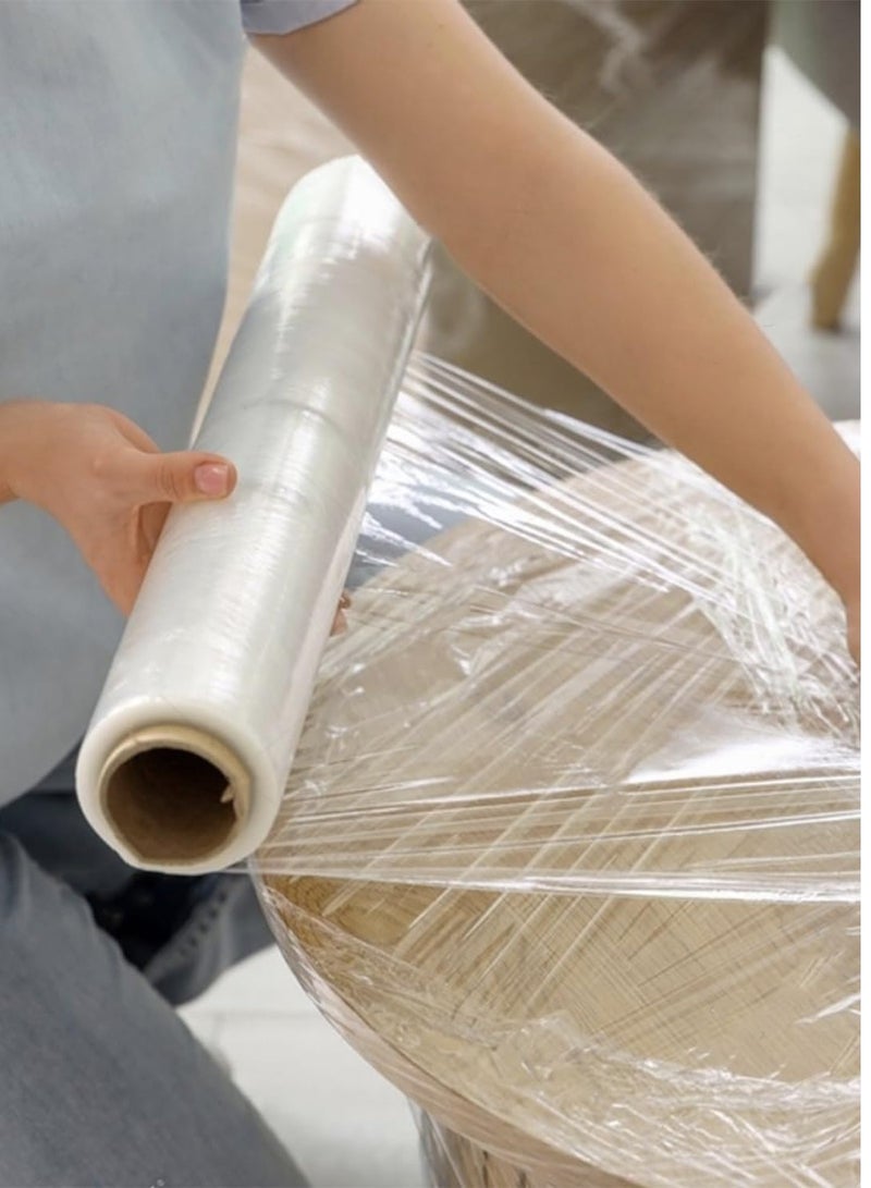 Pallet Stretch Shrink Wrap Roll - 3 Roll - Heavy Duty Industrial Stretch Wrap, Packaging Cling Film, Strong Plastic Wrap, Luggage Wrap - Image 4