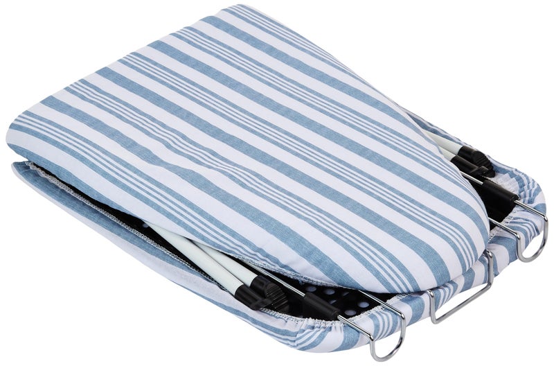 Honey Can Do طاولة كي قابلة للطي مع حامل مكواة، خطوط زرقاء - Image 3