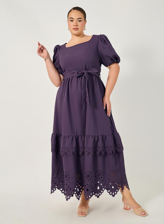 Styli Eyelet Tiered Dress  - Image 1