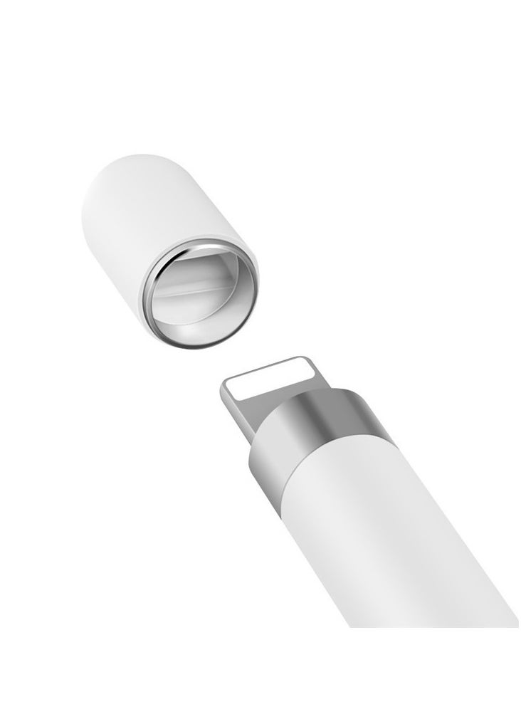 Magnetic Pen Cap Stylus Pen Charging Protective Cap for Apple Pencil 1st Generation White  - Image 1