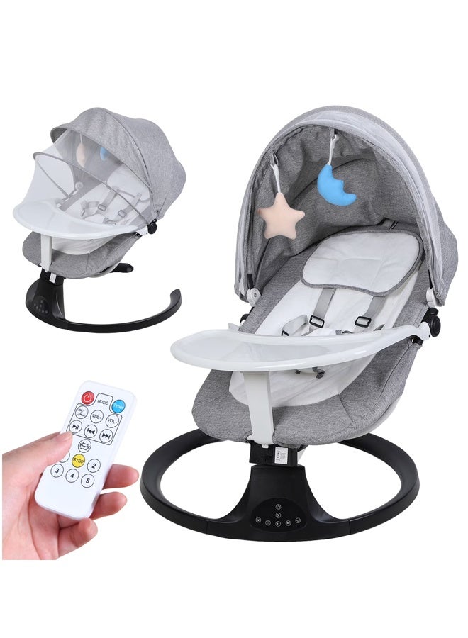 بيوينتي المحمولة الكهربائية بلوتوث الرضع طفل أرجحة مع الموسيقى، 3 إعدادات مؤقت، علبة، التحكم عن بعد وشبكة البعوض - Image 4