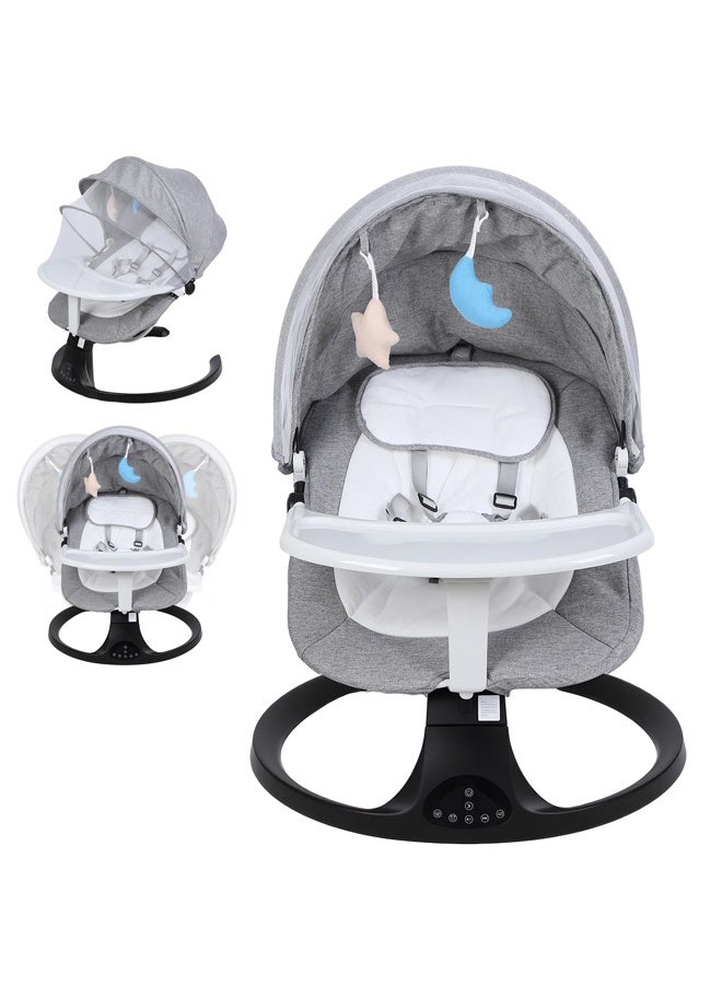 بيوينتي المحمولة الكهربائية بلوتوث الرضع طفل أرجحة مع الموسيقى، 3 إعدادات مؤقت، علبة، التحكم عن بعد وشبكة البعوض - Image 5