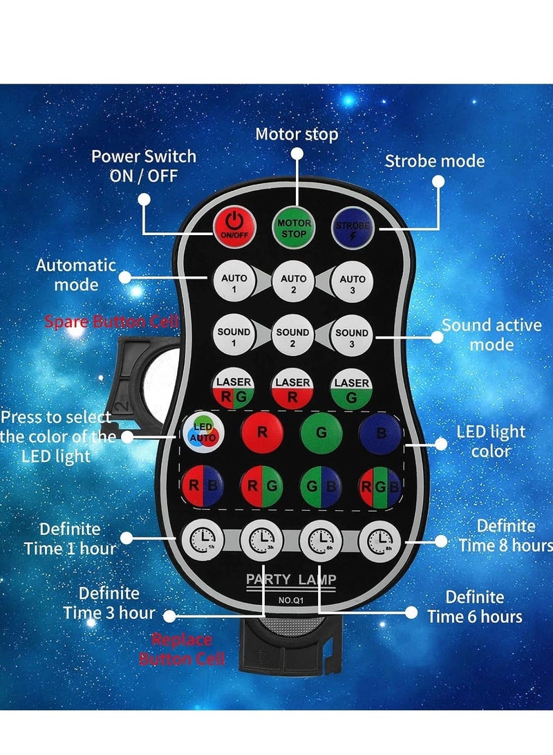 Generic DJ Disco Stage Party Lights, Sound Activated Laser Light RGB Flash Strobe Projector with Remote Control for Karaoke Pub KTV Bar Dance Gift Birthday Wedding  - Image 4