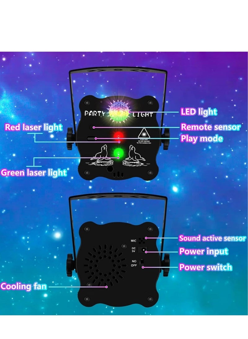 Generic DJ Disco Stage Party Lights, Sound Activated Laser Light RGB Flash Strobe Projector with Remote Control for Karaoke Pub KTV Bar Dance Gift Birthday Wedding  - Image 5