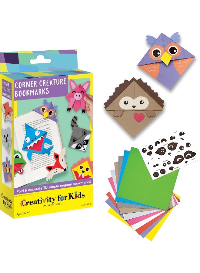 Creativity for Kids Corner Creature Bookmarks - Fold & Decorate 10 Origami Bookmarks, Arts and Crafts for Kids, Small Gifts and Origami Crafts for Girls and Boys, Craft Kits for Kids (Ages 7+) - Image 1