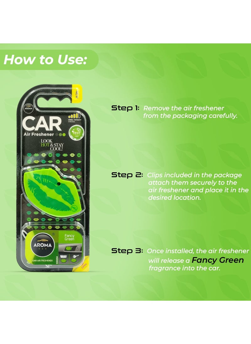 Car Air Freshener Fancy Green Scent - Clip-On Stylish Vent Perfume for Vehicles
