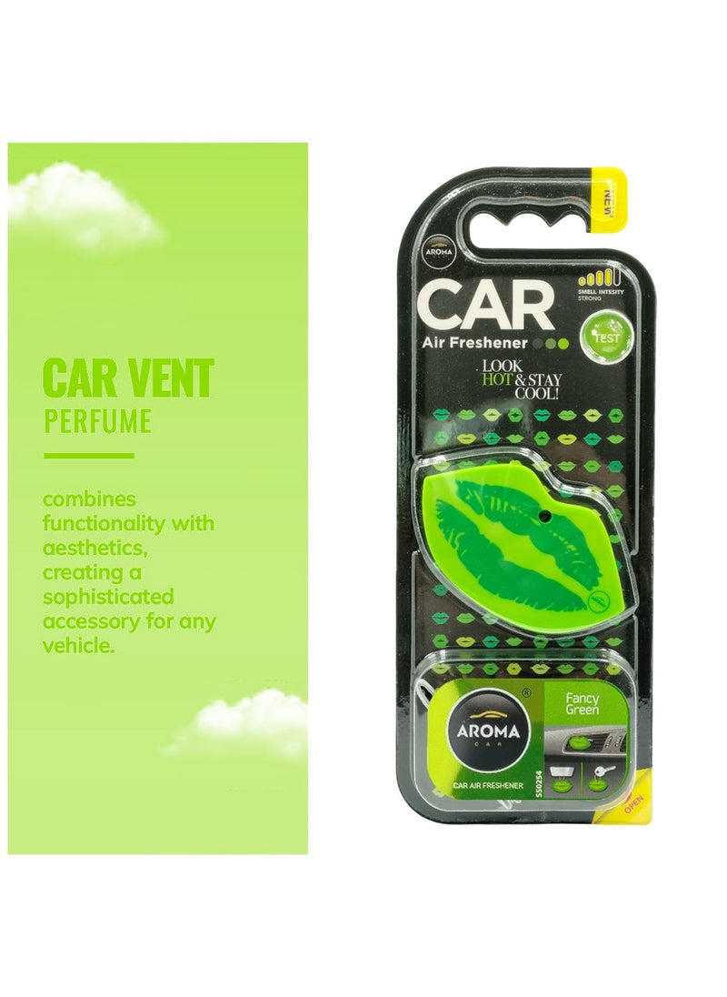 Car Air Freshener Fancy Green Scent - Clip-On Stylish Vent Perfume for Vehicles