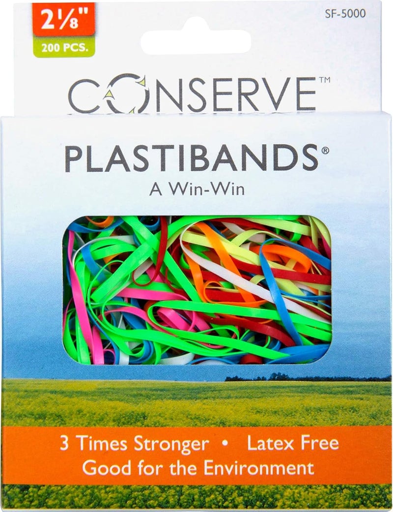 Baumgartens 2-1/8-inch Plastibands (BAUSF5000) Assorted Colors, 200 Pieces - Image 1