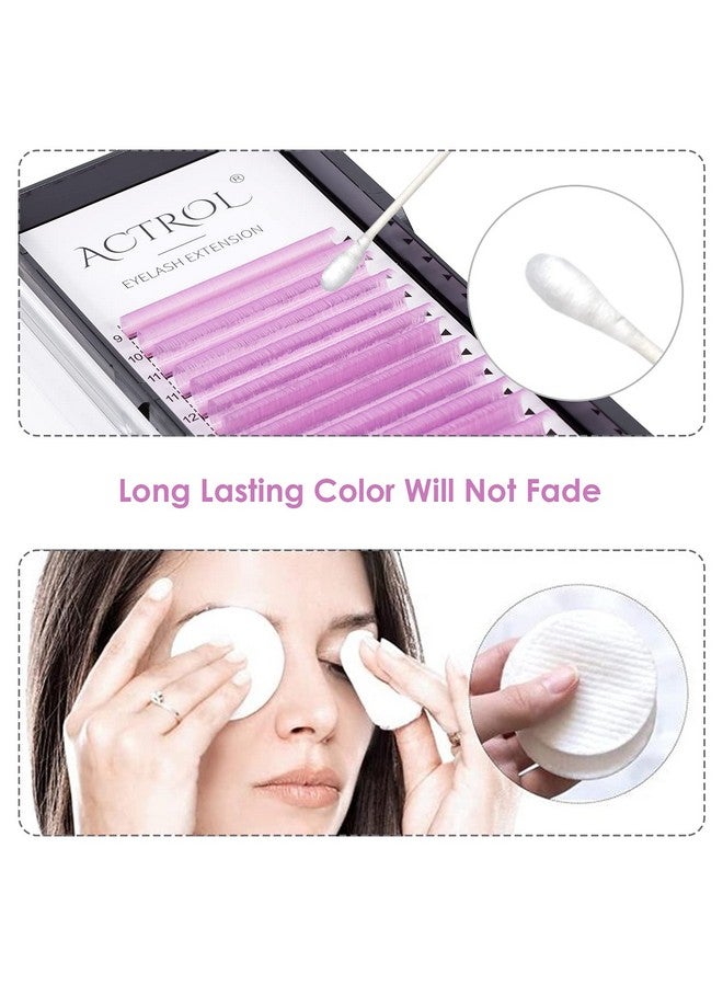ACTROL Colored Eyelash Extensions Easy Fan 916Mm Mixed Purple C Curl Easy Fanning 0.07Mm Self Premade Volume Lash Supplies - Image 5