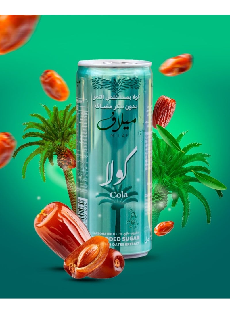 Milaf - Cola, No Added Sugar, Cola with Dates Extract, 240ml, Pack of 2 - Image 1