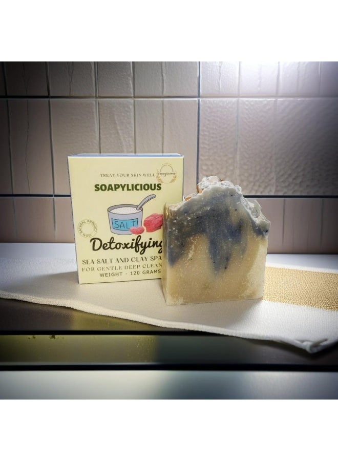 سوبلي شيز صابونة ملح البحر اليدوية بالتقنية الباردة – طبيعية وعضوية بزيوت النعناع وإكليل الجبل – للتنقية والتقشير والانتعاش | مناسبة للرجال والنساء - Image 3