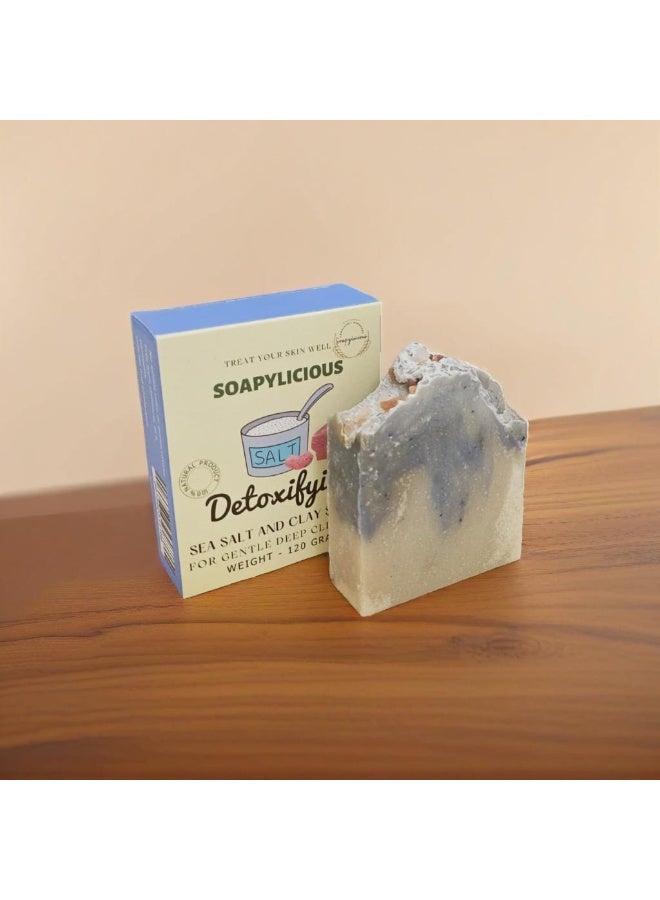 سوبلي شيز صابونة ملح البحر اليدوية بالتقنية الباردة – طبيعية وعضوية بزيوت النعناع وإكليل الجبل – للتنقية والتقشير والانتعاش | مناسبة للرجال والنساء - Image 5
