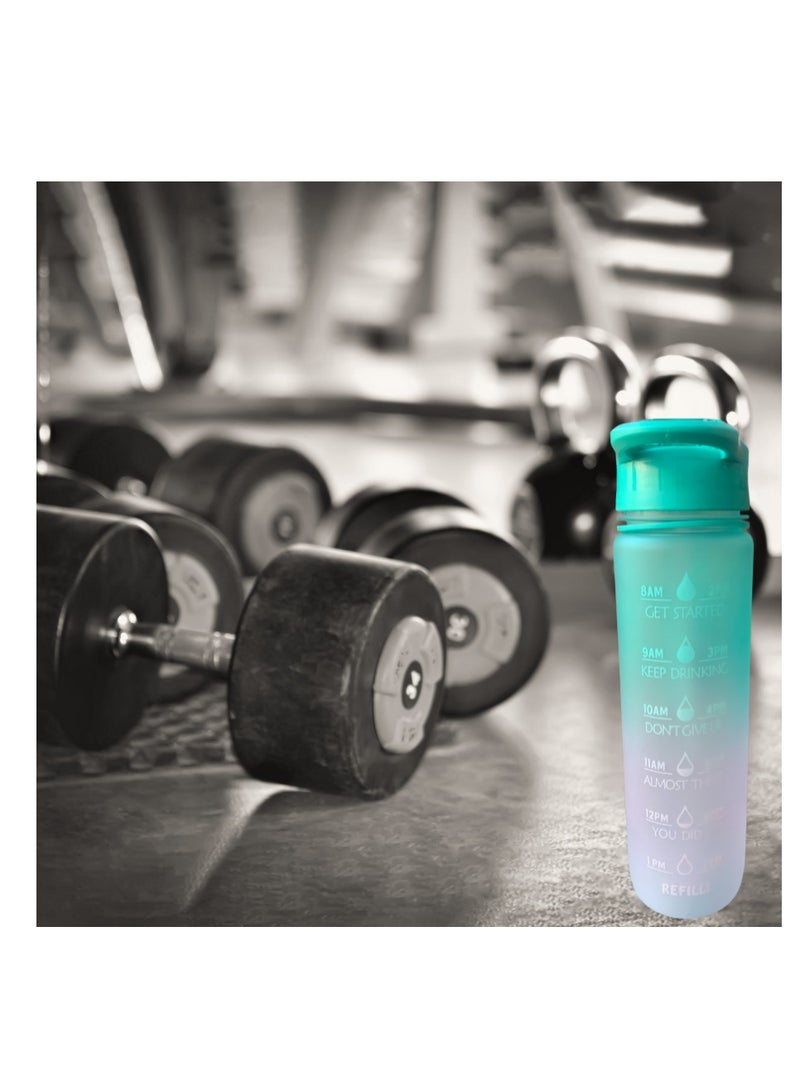 EYUN Leakproof Motivational Sports BPA-free Water Bottle with Straw & Time Marker -30oz - Image 3