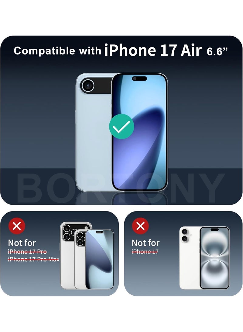بورتوني غطاء iPhone 17 Air، غطاء جيلي سيليكون رفيع لهاتف iPhone 17 Air مع بطانة داخلية من الألياف الدقيقة، جراب هاتف واقٍ مقاوم للصدمات لهاتف iPhone 17 Air مقاس 6.6 بوصة - Image 2