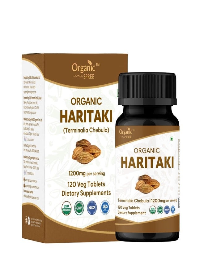 ORGANIC SPREE Haritaki 120 Tablets | Terminalia Chebula (Haritaki) | USDA Organic Certified | Improves Digestion and Detoxification* | Dietary Supplement 120tab - Image 1