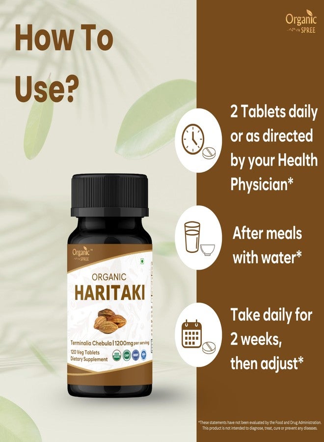 ORGANIC SPREE Haritaki 120 Tablets | Terminalia Chebula (Haritaki) | USDA Organic Certified | Improves Digestion and Detoxification* | Dietary Supplement 120tab - Image 2