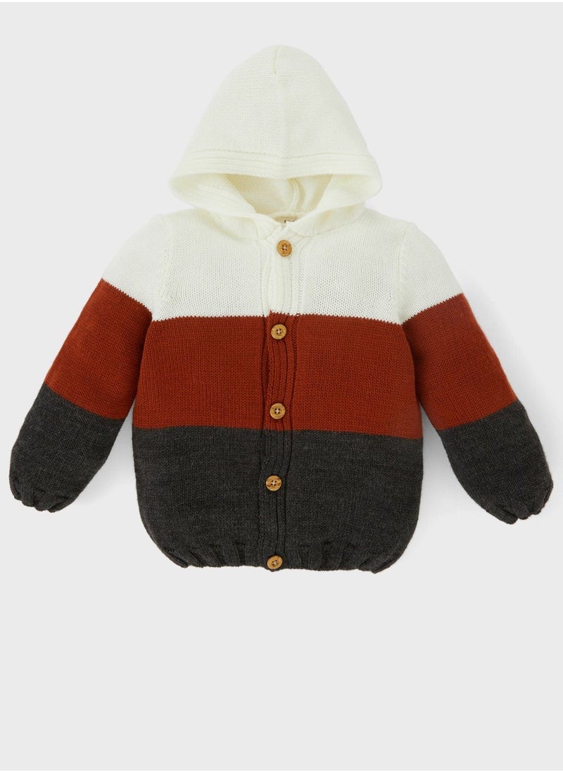 DeFacto - Kids Color Block Hooded Cardigan - Image 1