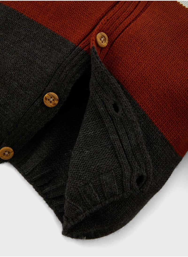 DeFacto - Kids Color Block Hooded Cardigan - Image 1
