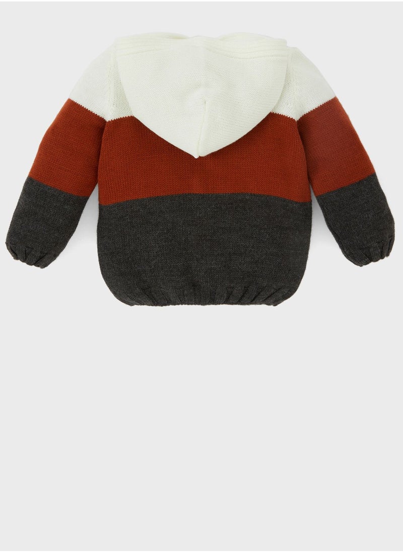 DeFacto - Kids Color Block Hooded Cardigan - Image 1