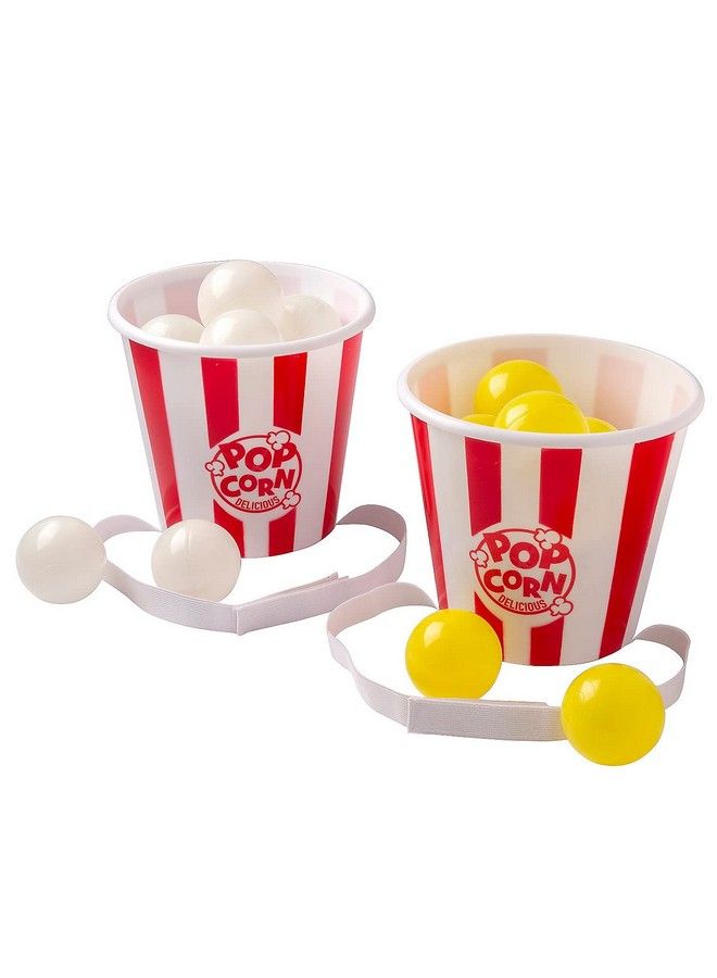 Fun Express Popcorn Bucket Ball Toss Game 14 Total Pieces Party Games For Kids - Image 2