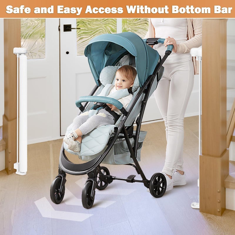Pravoluxmax 160" Retractable Baby Gates, 42" Extra Tall Upgraded Child Safety Gate with Reinforced Strip Design, Prevent from Crawling Underneath, Extra Wide Dog Gate Baby Gates for Stairs Doorways Indoor Outdoor - Image 3