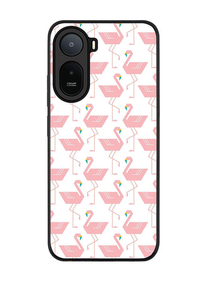 Stylizedd Rugged Case for Xiaomi Redmi A7 Pro 4G / Poco C81 / Poco C81 Pro / Poco C85x 5G- Slim Fit Hybrid Rubber Cover Feminine Flamingos