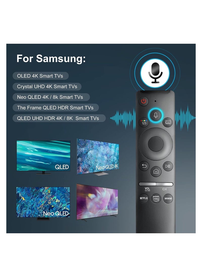 Generic - (Voice Remote) Compatible for Samsung Smart TV QLED UHD Frame Curved Solar 4K 8K Q60 Q70 Q80 Q90 8 Series 9 Series TU8000 AU8000 Voice Remote Control Replacement - Image 1