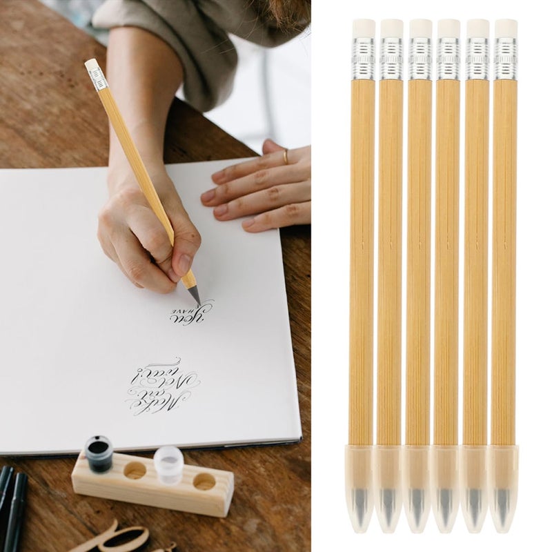 6 Pcs Inkless Pencils For Artist Sketching Permanent Marking No Eraser Needed - Image 4
