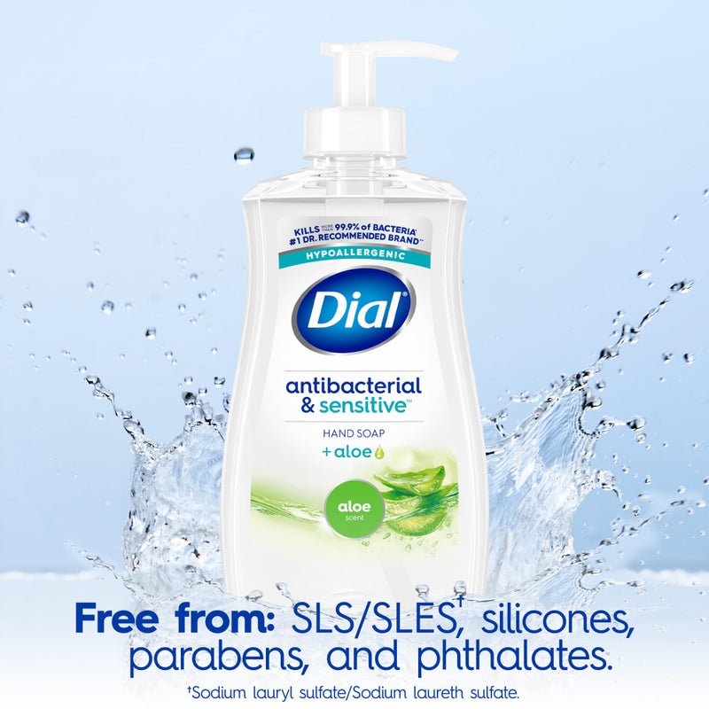 Dial Antibacterial Defense Liquid Hand Soap + Aloe, Aloe Scent, 11 Fl Oz (Pack of 12), Dermatologist-Tested Hand Wash, Gentle Formula - Image 5