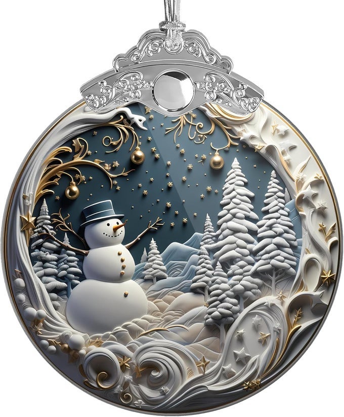 CHRISTMAS ORNAMENTS 2025 SNOWMAN UNIQUE CHRISTMAST ORNAMENTS 4 INCH ACRYLIC ORNAMENT ART HOLIDAY DECORATION CAR INTERIORS DECORS CHRISTMAS DECORATIONS