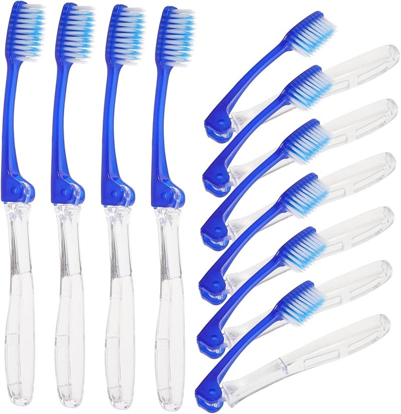 10 قطعة مجموعة فرشاة أسنان سفر محمولة شعيرات ناعمة مدمجة خفيفة الوزن للتخييم ورحلات العمل - Image 2