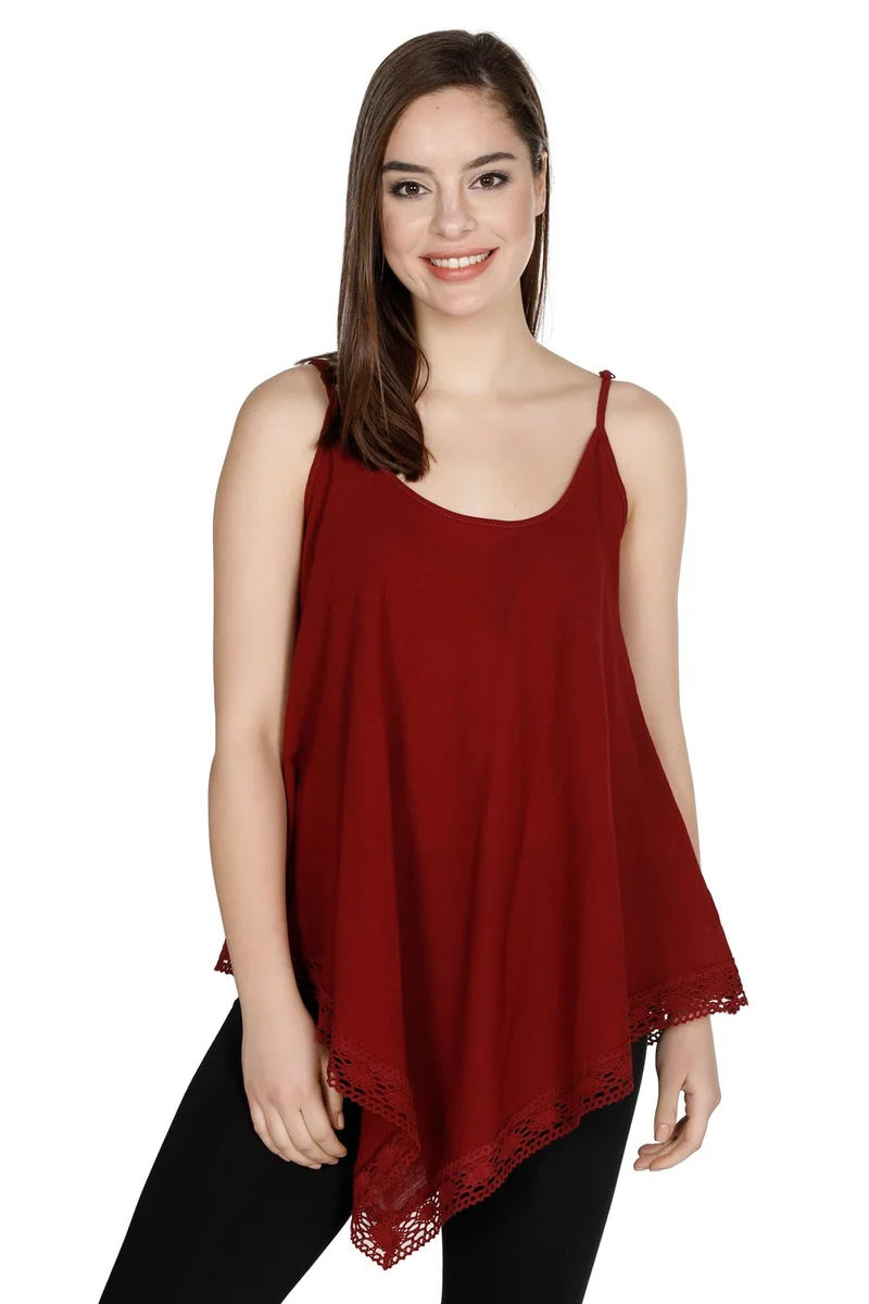Eliş Şile Bezi Strap Sile Cloth Cagla Blouse Claret Red Brd