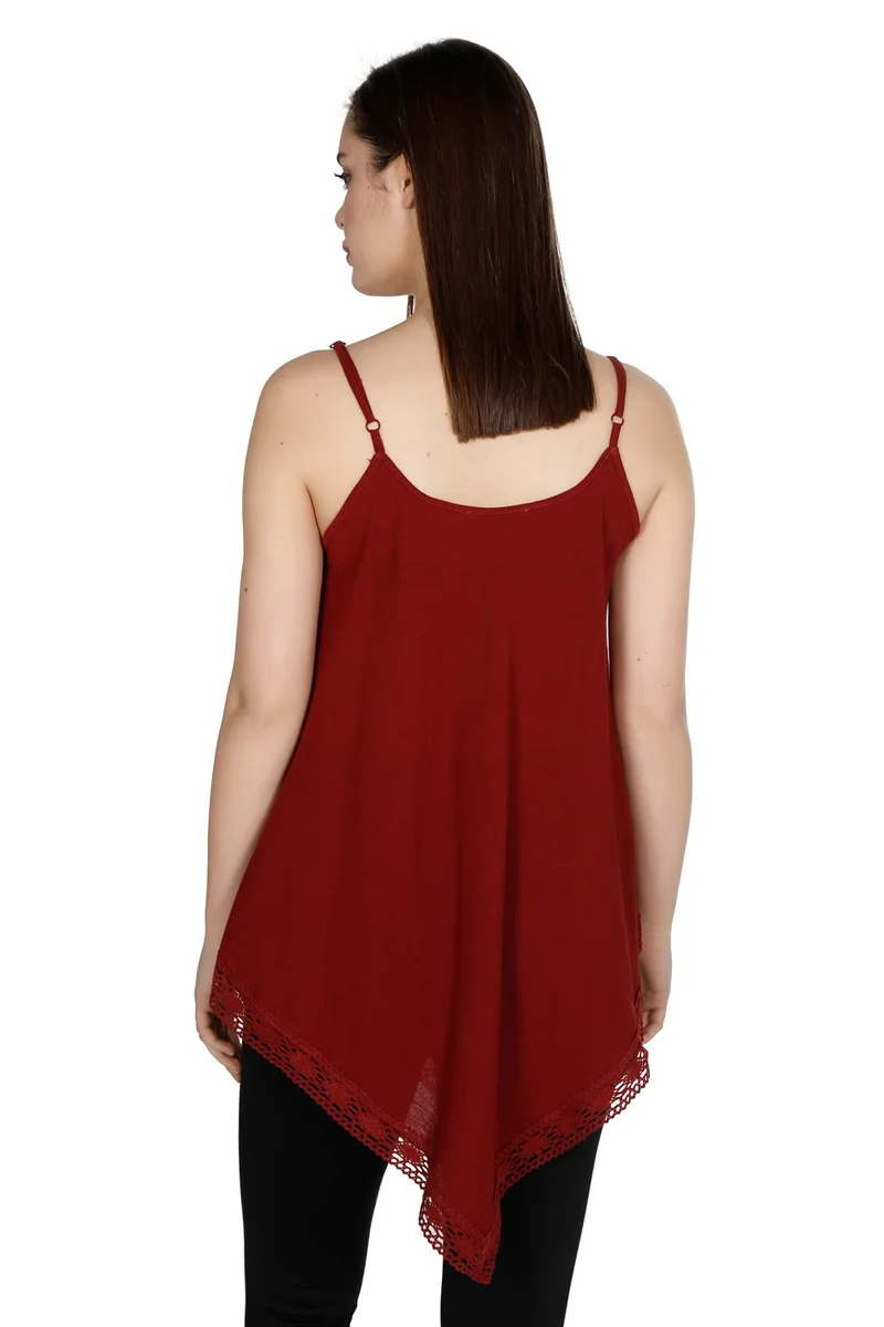Eliş Şile Bezi Strap Sile Cloth Cagla Blouse Claret Red Brd
