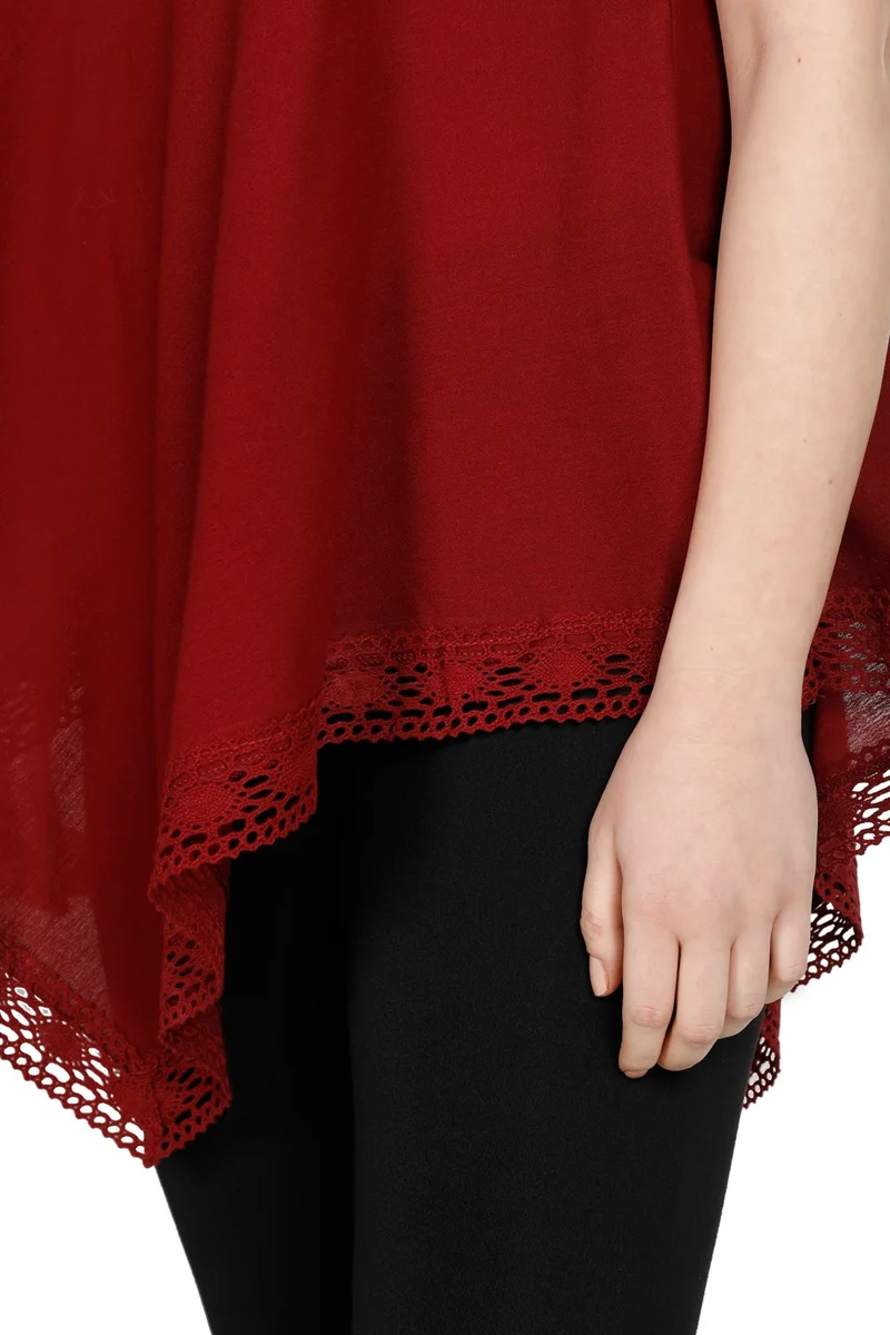 Eliş Şile Bezi Strap Sile Cloth Cagla Blouse Claret Red Brd